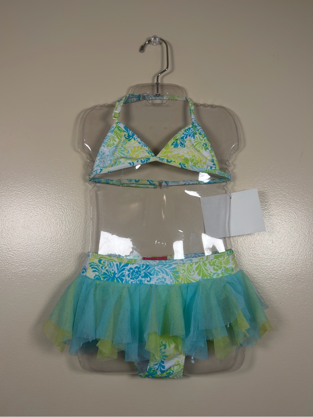 Kate Mack Green Blue Floral Tulle Two-Piece Bikini